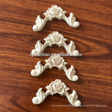 Wooden Rose Floral Applique antique wood onlays Carved Corner onlay